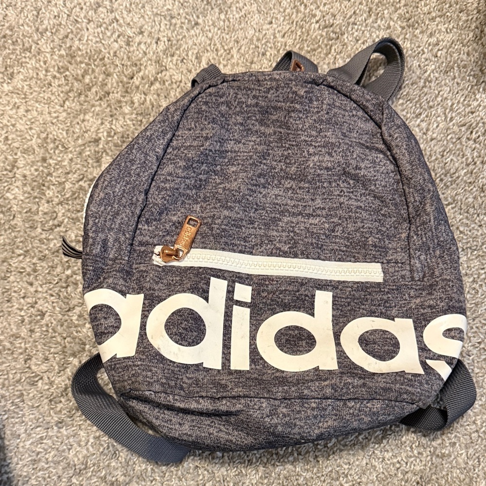 Adidas Charcoal Backpack with White Accents